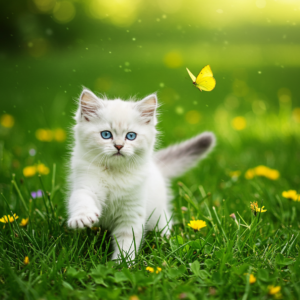 Fluffy White Cat