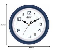 Ajanta Aq-2147 Quartz Glass Abstract Blue Analog Office Clock (210 X 42 X 211 Mm)